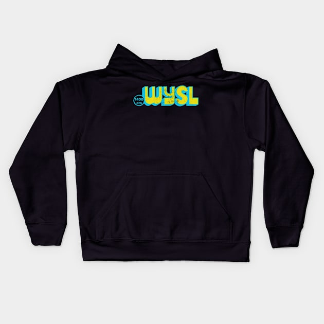 1400 AM WYSL Buffalo NY / Defunct 1980s Radio Station Logo Kids Hoodie by CultOfRomance